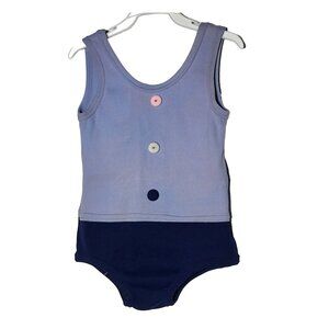 Vintage Kmart‎ Baby Girls Sleeveless Romper 6-12 Months Retro Pastel Bodysuit